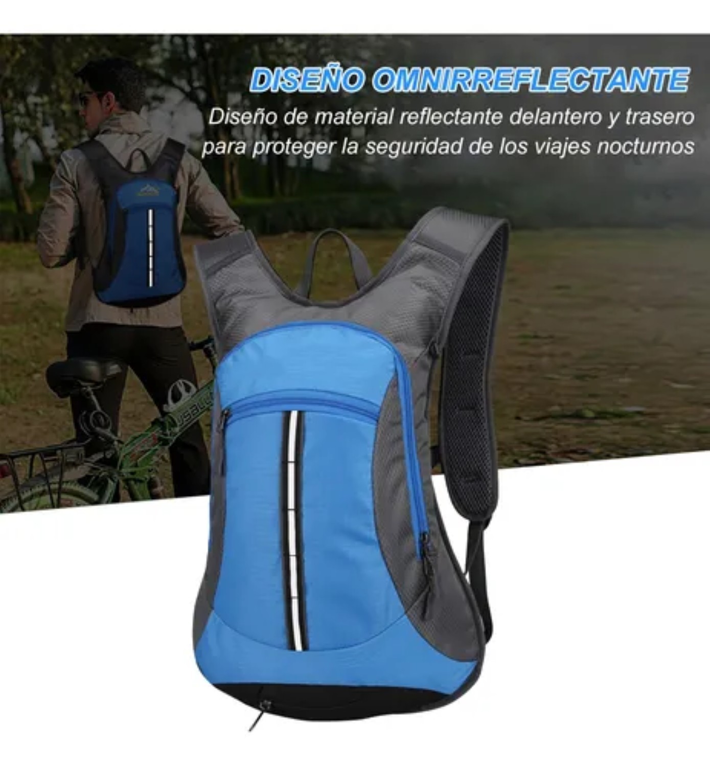 3pz Mochila Hidratante Bolsa Agua 2l Bicicleta Azul Rey image number null