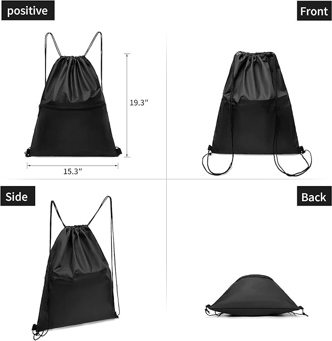 2 Unidades Mochila Deporte, Mochila Gym con Ajustable Correa de Hombro, Bolsa Cuerdas, Mochila Impermeable de Cuerda Unisex Casual Ideal para Deportes, Viajes, Excursi&oacute;n, Playa, XL. image number null