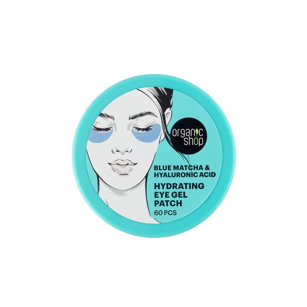 Parches de Gel Org&aacute;nicos para el contorno de ojos de Acido Hialur&oacute;nico y Matcha Az&uacute;l, 60 piezas, Organic Shop image number null