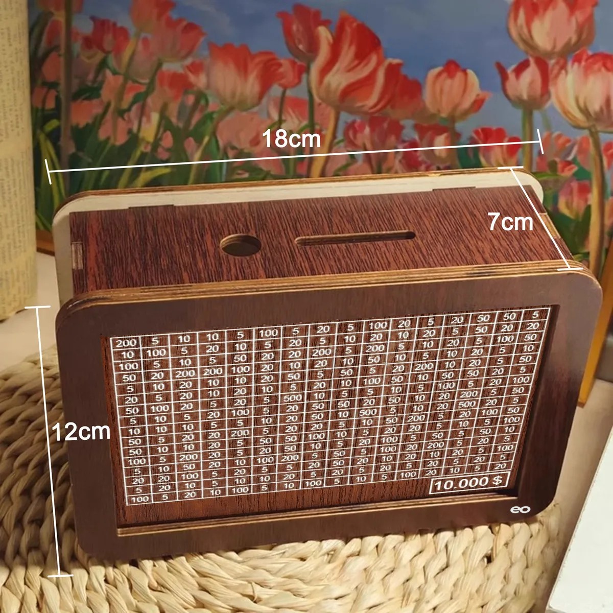Alcanc&iacute;a Caja De Ahorro Reto Objetivo Dinero Para Hucha De Madera image number null