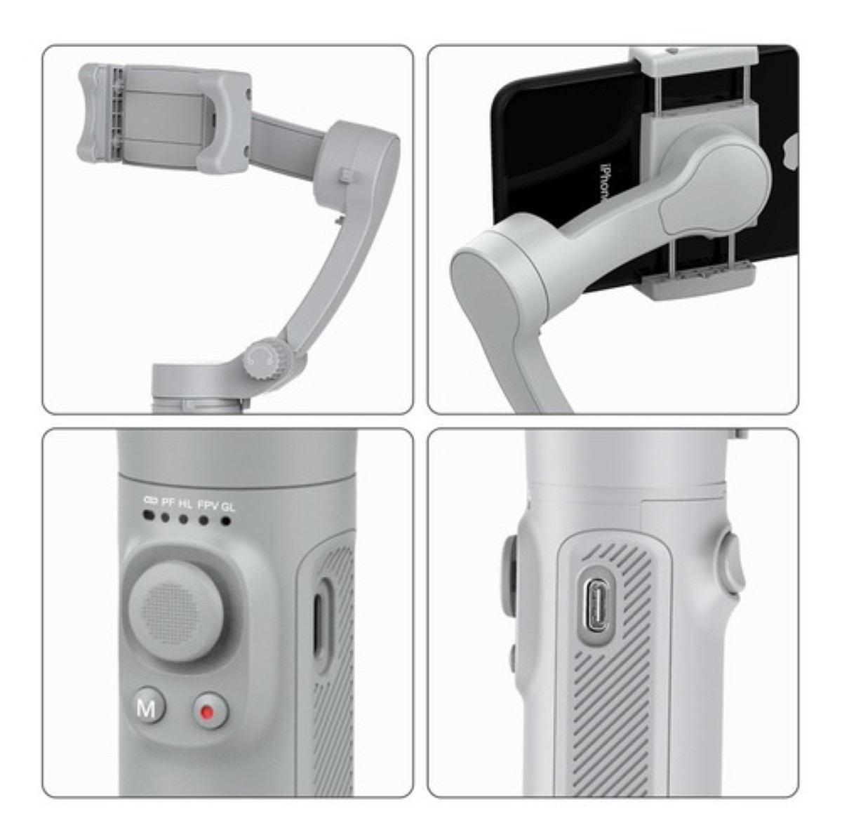 Estabilizador Gimbal 3 Ejes Plegable Para Celular Gris image number null