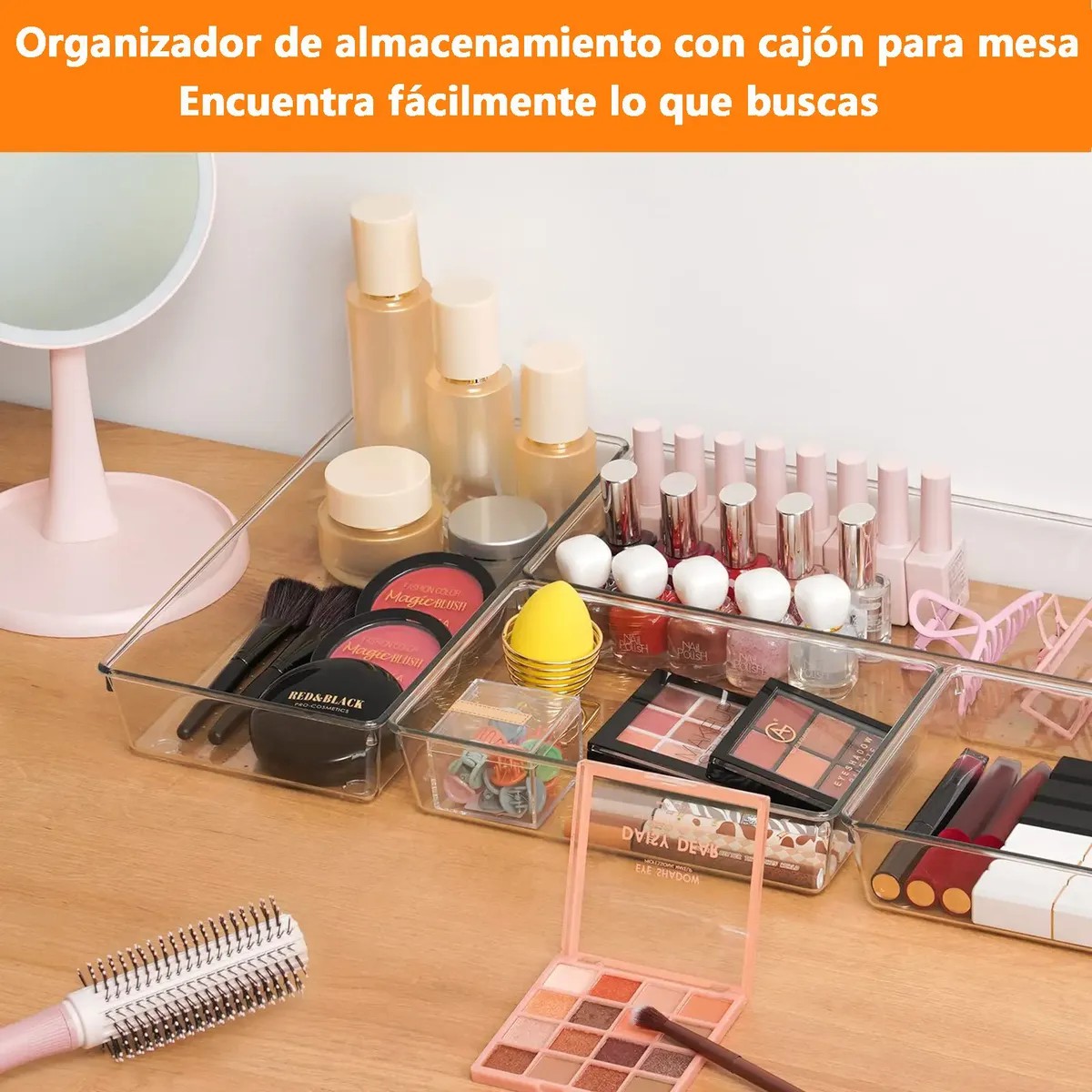 Organizador De Cajones Joyas Maquillaje 16 Pzas De Pl&aacute;stico image number null