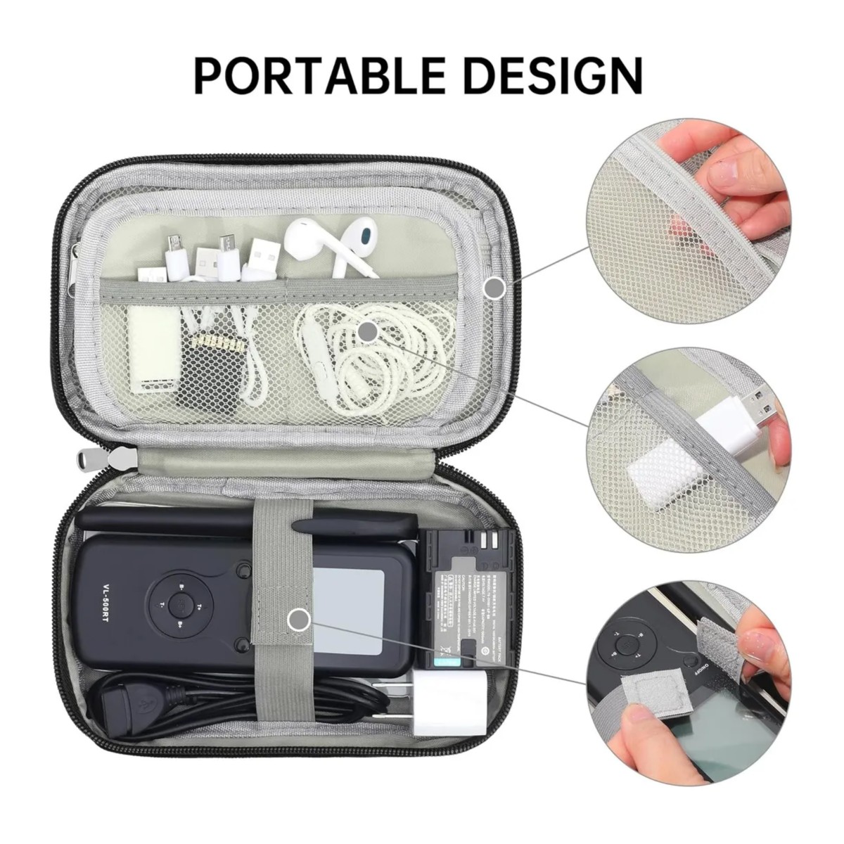 Organizador Cables Usb, Bolsa Para Cables Memorias Negro image number null
