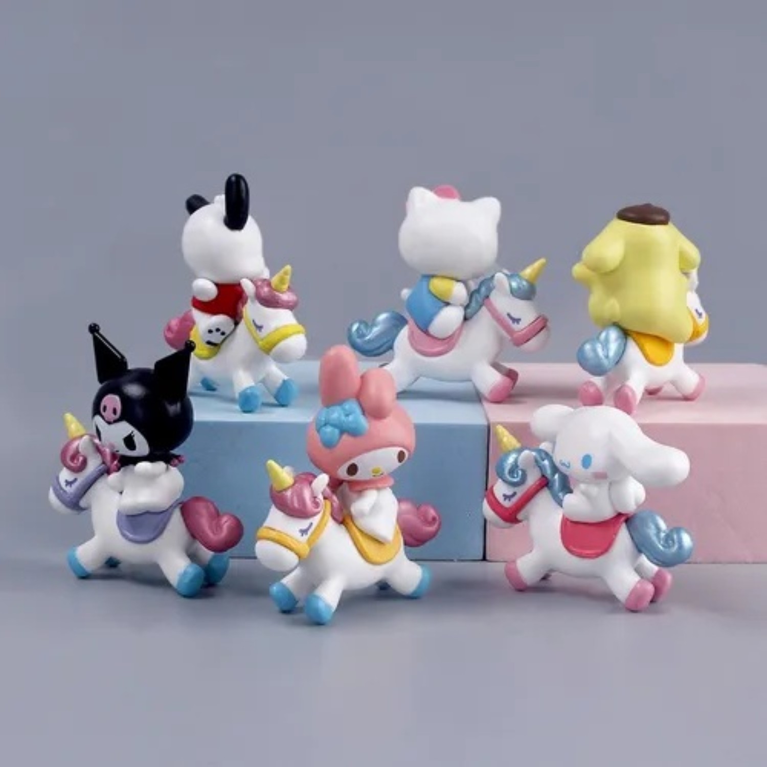 Set 6 Figuras Hello Kitty Kuromi Colecci&oacute;n Colores image number null