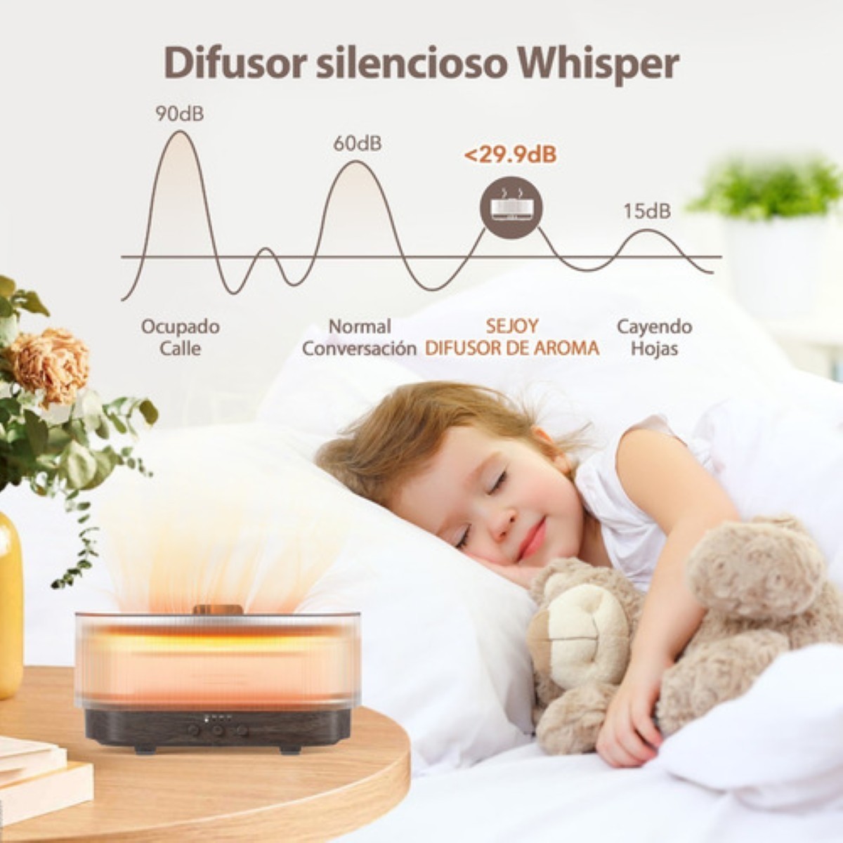 Difusor Humificadora De Aroma Ultrasonico Cuadrado Marron Oscuro image number null