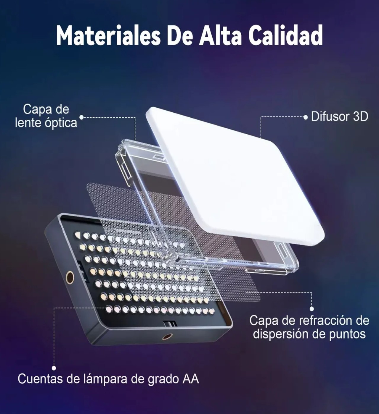 L&aacute;mpara De Tel&eacute;fonos C&aacute;mara Luz Rgb Para Celular Recargable image number null