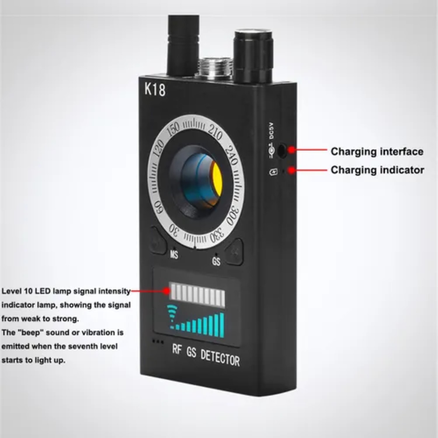 Detector Profesional Camaras Espias Gps Microfono Se&ntilde;al Rf image number null