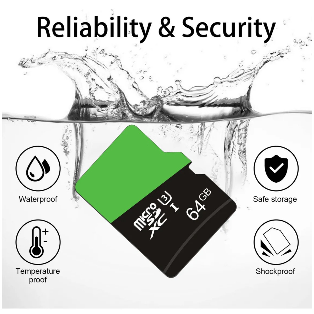 Kit De 5 Tarjeta De Memoria, De 64 Gb 5 Piezas Sd Card Negro image number null