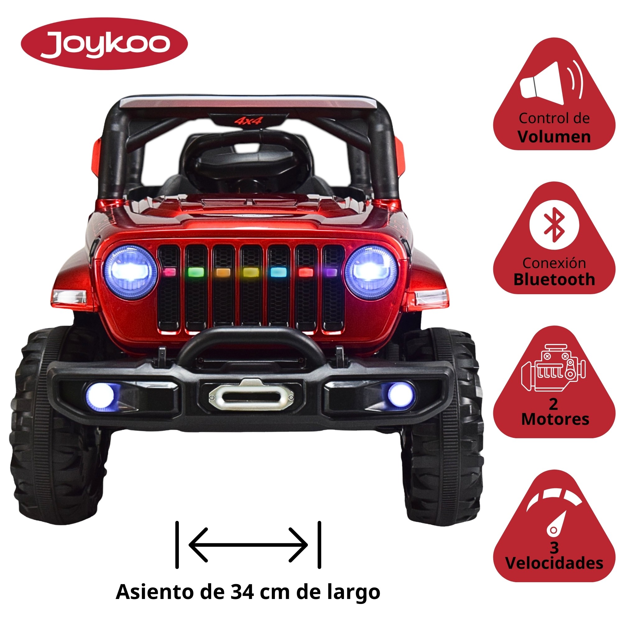 Montable Electrico Camioneta 4x4 Control Remoto Luz Led 12v - ROJO image number null