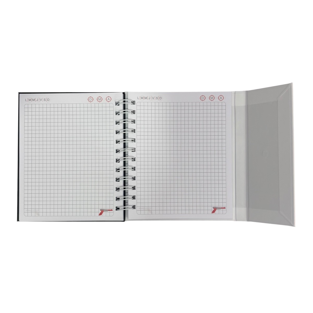 Libreta de tapa dura laminado liso con espiral met&aacute;lico en la lateral con solapa protectora, Nintendo image number null