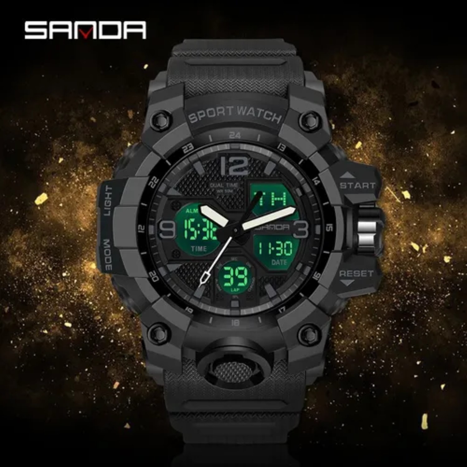 Reloj De Hombre Digital Analogo Deportivo Impermeable negro image number null
