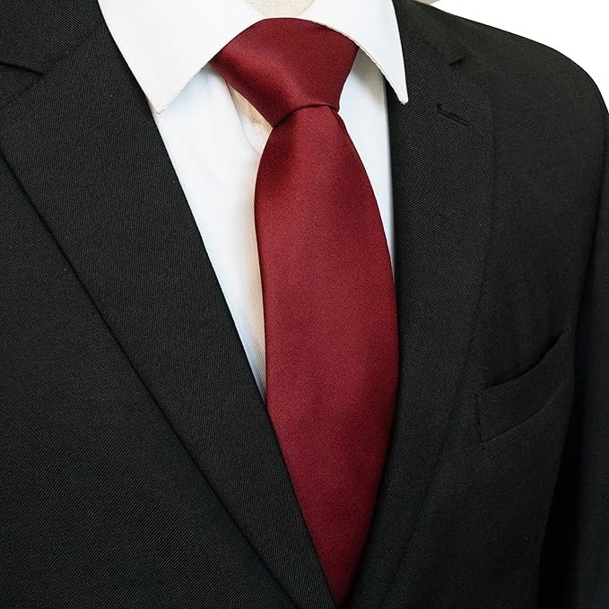 Corbatas de Sat&eacute;n para Hombre, Corbata Lisas Slim Delgada para Caballero, Accesorio Elegante de Alta Calidad para Trajes, Regalo Perfecto para Marido, Padre o Amigo. image number null