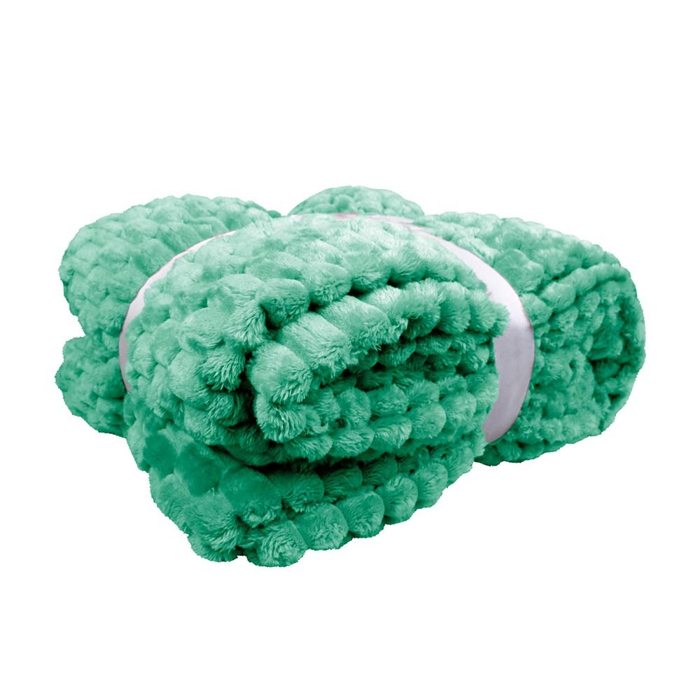 Frazada Embo Matrimonial 240x190 cm Menta, 100% microfibra poli&eacute;ster, t&eacute;rmica, suave y lavable image number null