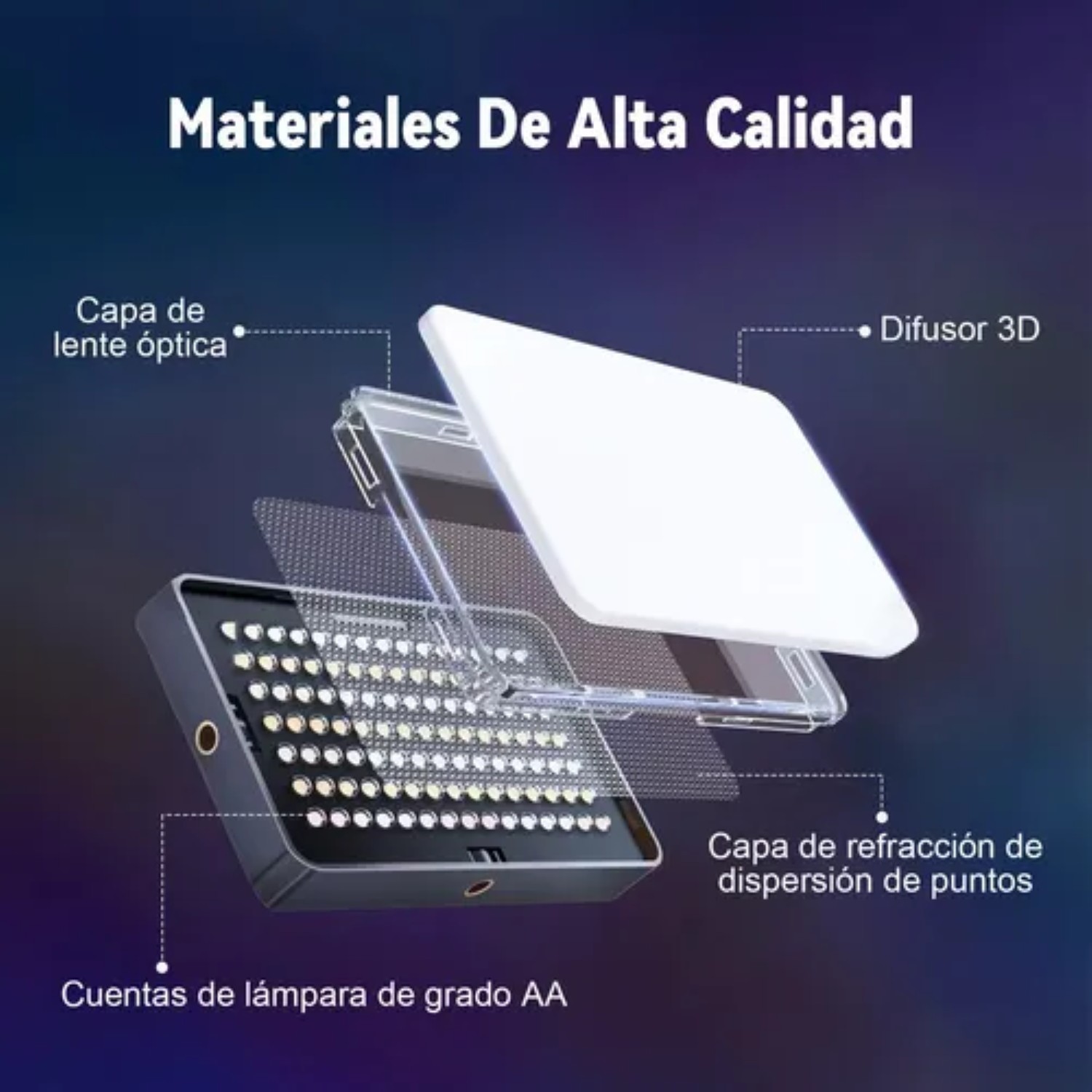 L&aacute;mpara De Tel&eacute;fonos C&aacute;mara Luz Rgb Para Celular Recargable image number null