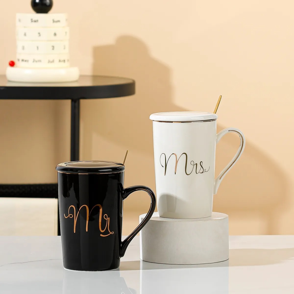Conjunto De Regalo De Boda De Taza Caf&eacute; De Pareja De Calidad image number null