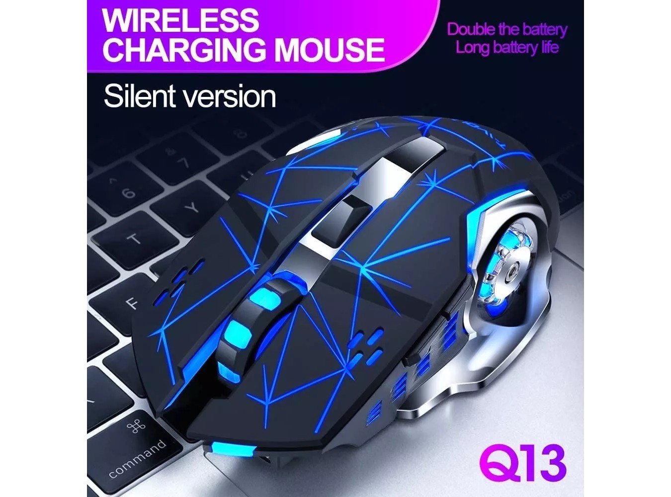 ML Mouse gamer de juego inal&aacute;mbrico recargable Free Wolf X8 star black. image number null