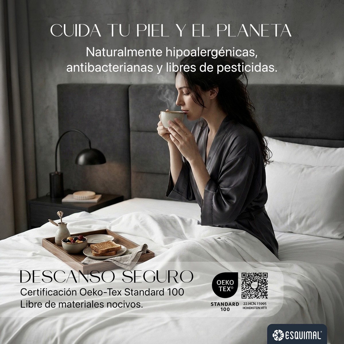 S&aacute;banas King Size De Bamb&uacute; / Bamboo Ultra Suaves Y Frescas Blanco ESQUIMAL. image number null