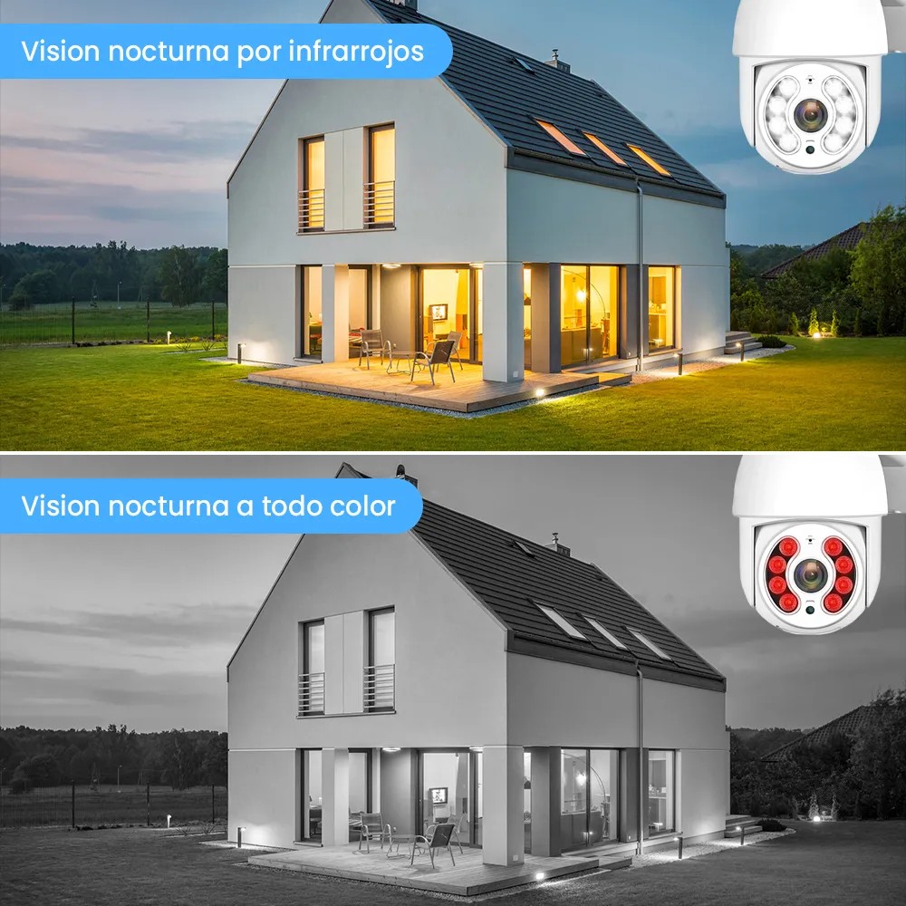 Camara de Seguridad PTZ Wifi para Exteriores Full HD 2MP 1080P 360&ordm; Vision Nocturna Sensor de Movimiento 2 pz image number null