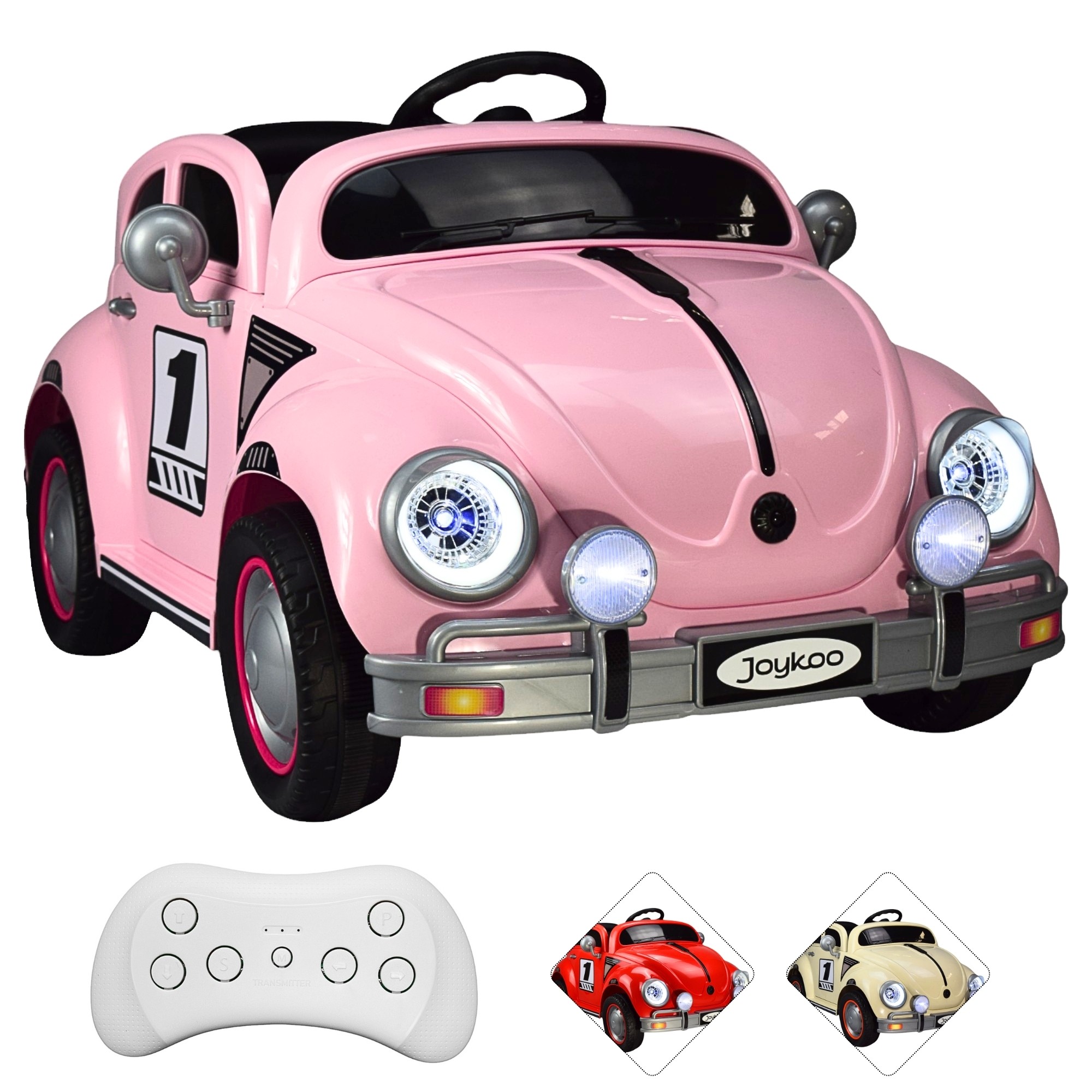 Montable para Ni&ntilde;os Vocho Electrico Control Remoto luz 12V - ROSA image number null