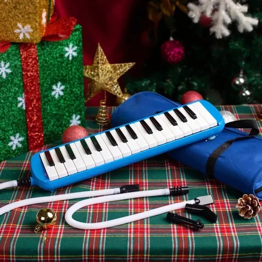 Melodica Portatil 32 Teclas Teclado Piano para Ni&ntilde;os Peque&ntilde;os con Boquilla y Estuche Color Azul image number null