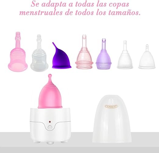 A Esterilizador de Copa Menstrual - Pesoo Limpiador de Copa Menstrual para Todas las Copas de Menstruaci&oacute;n Esterilizaci&oacute;n por Vapor a Alta Temperatura M&aacute;quina de Esterilizaci&oacute;n de 3 Minutos Eliminar el 99.9% de Bacterias y Virus. image number null