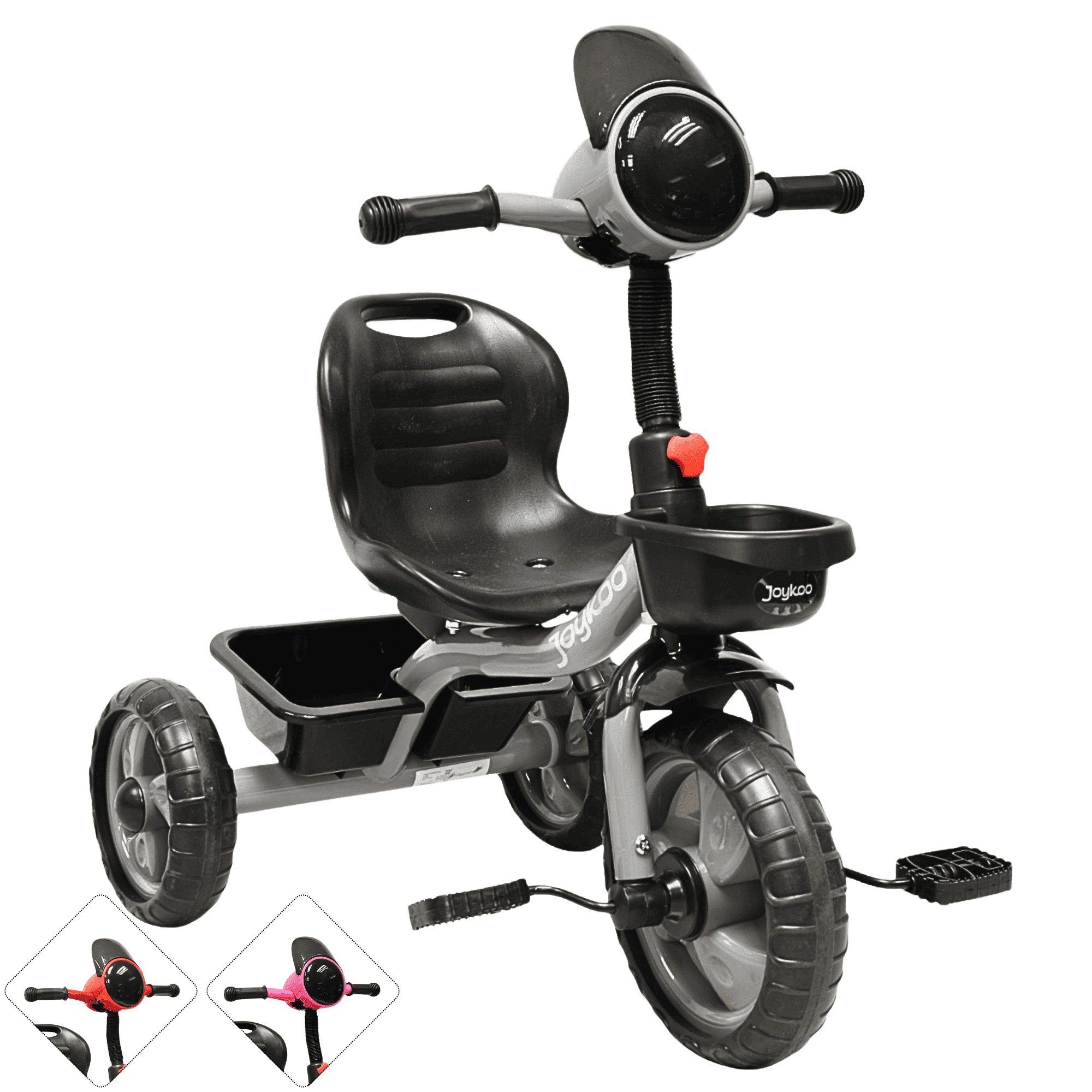 Triciclo para Ni&ntilde;os Torreta con Luz y Sonido Ruedas de Eva Apto a partir de 2 A&ntilde;os Soporta hasta 20 kg - Gris image number null