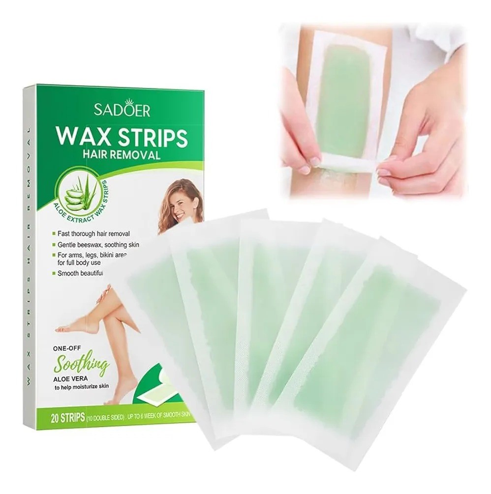 Bandas Tiras Cera Fria Aloe Depilacion Depilar Piernas Axila image number null