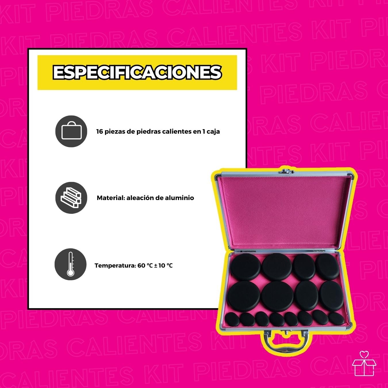 Kit De 16 Piedras Calientes Con Calentador image number null