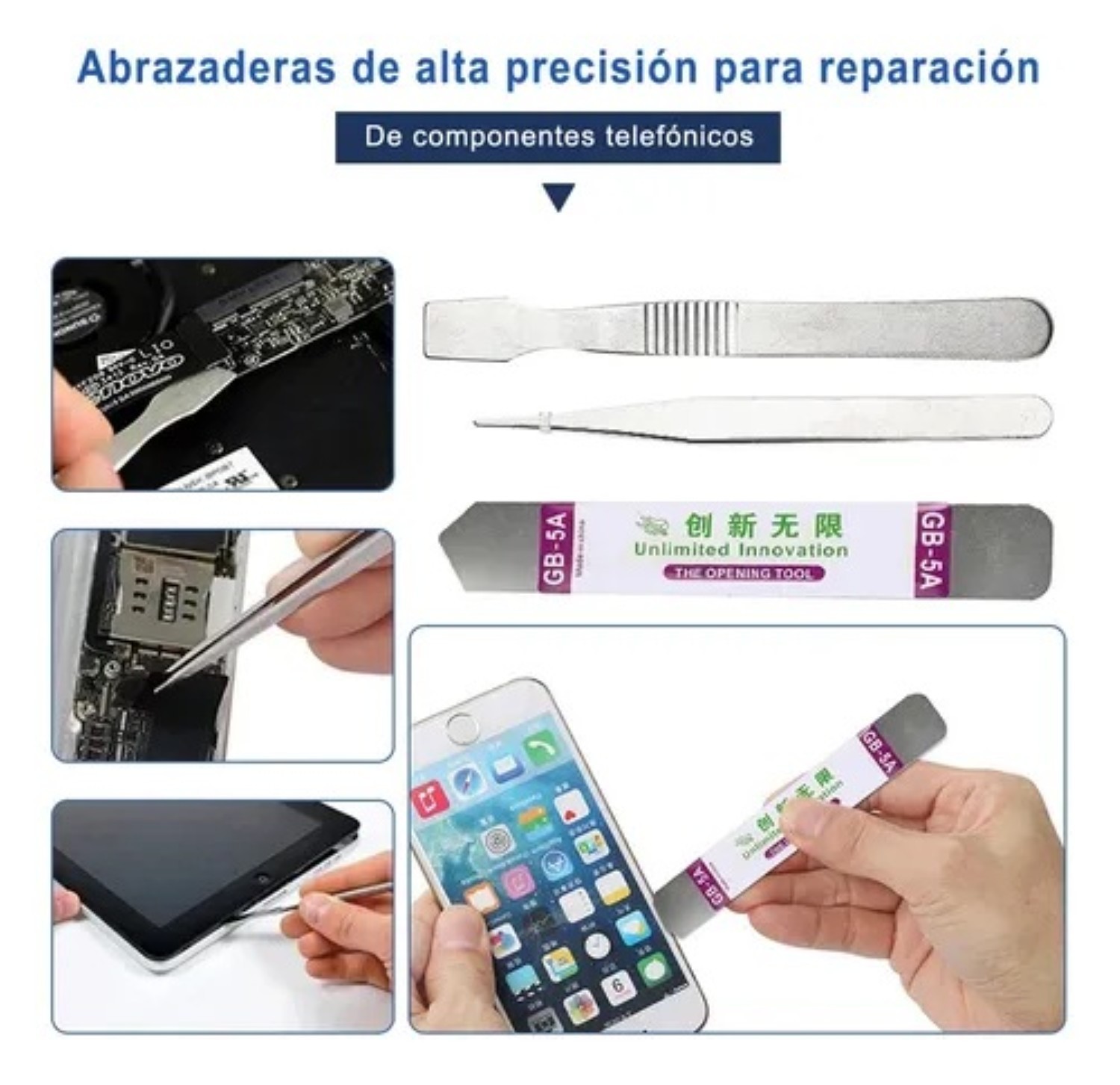 Kit De Herramientas Reparaci&oacute;n Pantalla Lcd Celular 47 En 1 Negro Azul image number null