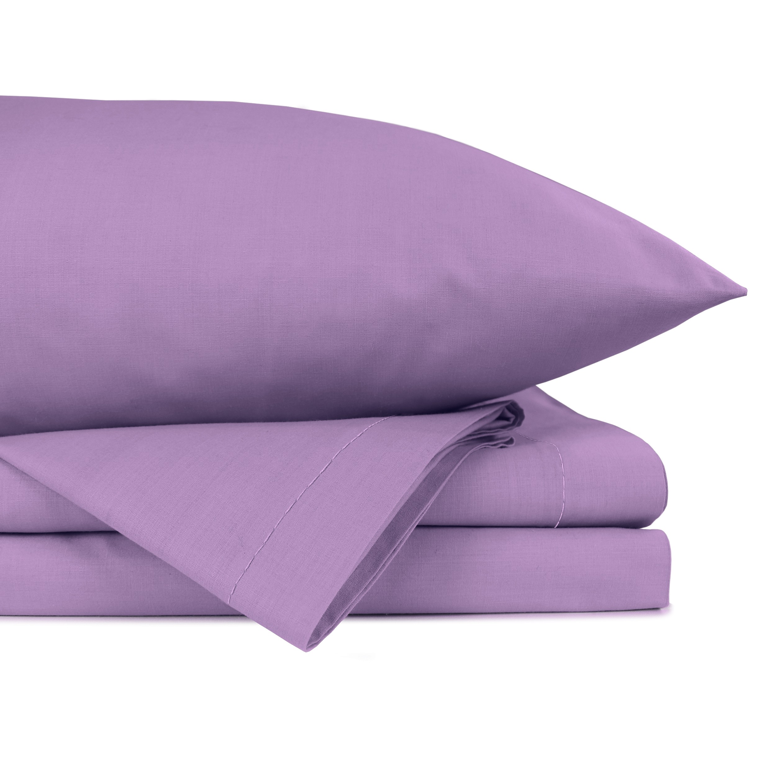 Juego de S&aacute;banas Percal Queen Size Lavanda 4 Piezas Frescas y Suaves Ajuste 35 cm Zantelo image number null