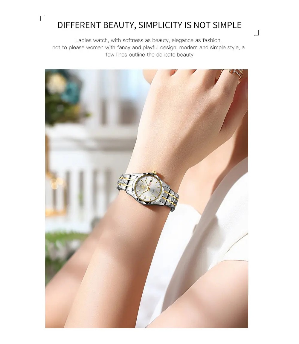 Reloj De Pulsera Empresarial Cuarzo Con Calendario Mujer plata image number null
