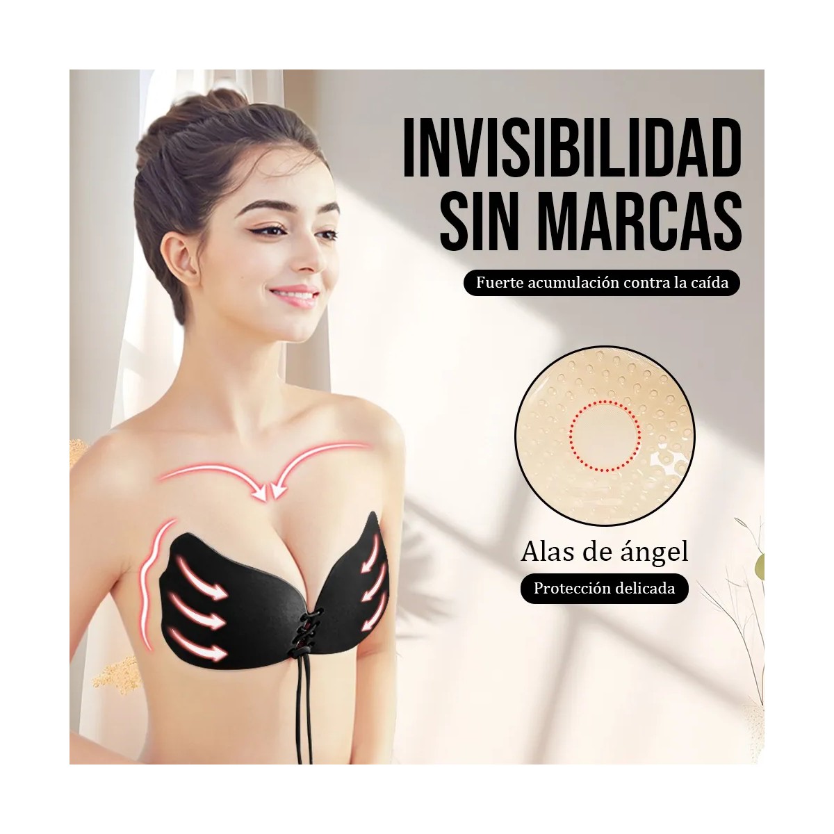 Brasier Strapless Push Ups Invisible Sin Tirante, 4 Uds Color Negro B36 image number null