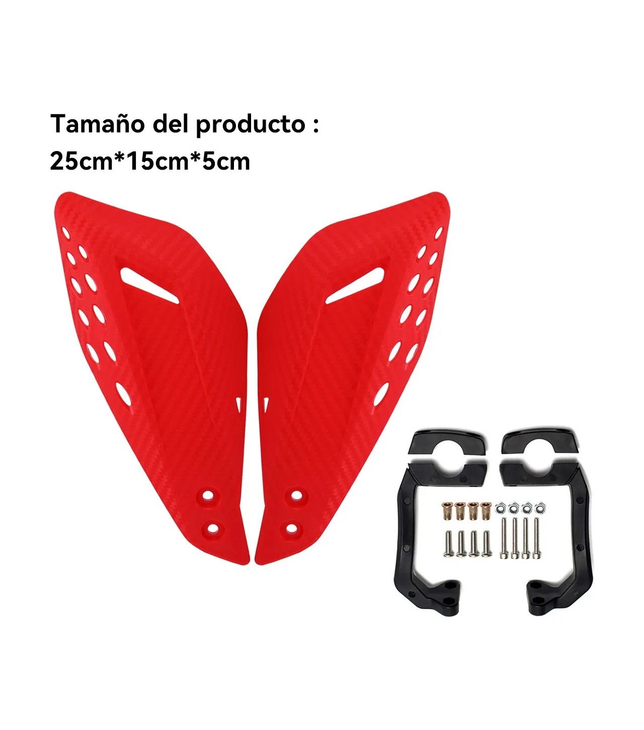 Protector Manubrio Moto Cubrepu&ntilde;o Universale Para Motocros rojo image number null