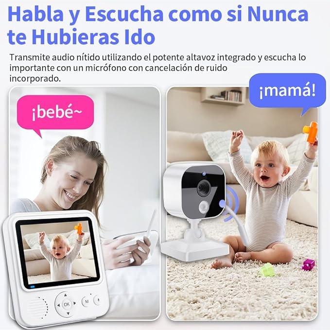 A vantisan Monitor Beb&eacute;, 2.8''HD Monitor con Camara para Bebe Portable Screen, Visi&oacute;n Nocturna Infrarroja, Monitoreo de Temperatura, Comunicaci&oacute;n bidireccional, Canciones de Cuna y Encriptaci&oacute;n Digital. image number null