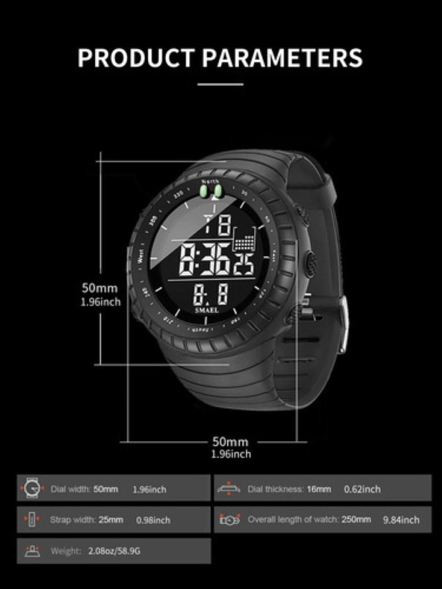 Reloj de pulsera Deportivo negro image number null