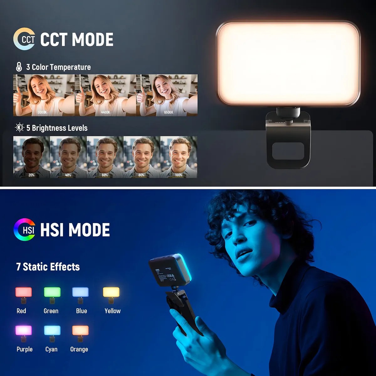 Luz De Celulares/c&aacute;mara L&aacute;mpara, Led Recargable Con 3 Modos De Iluminaci&oacute; image number null