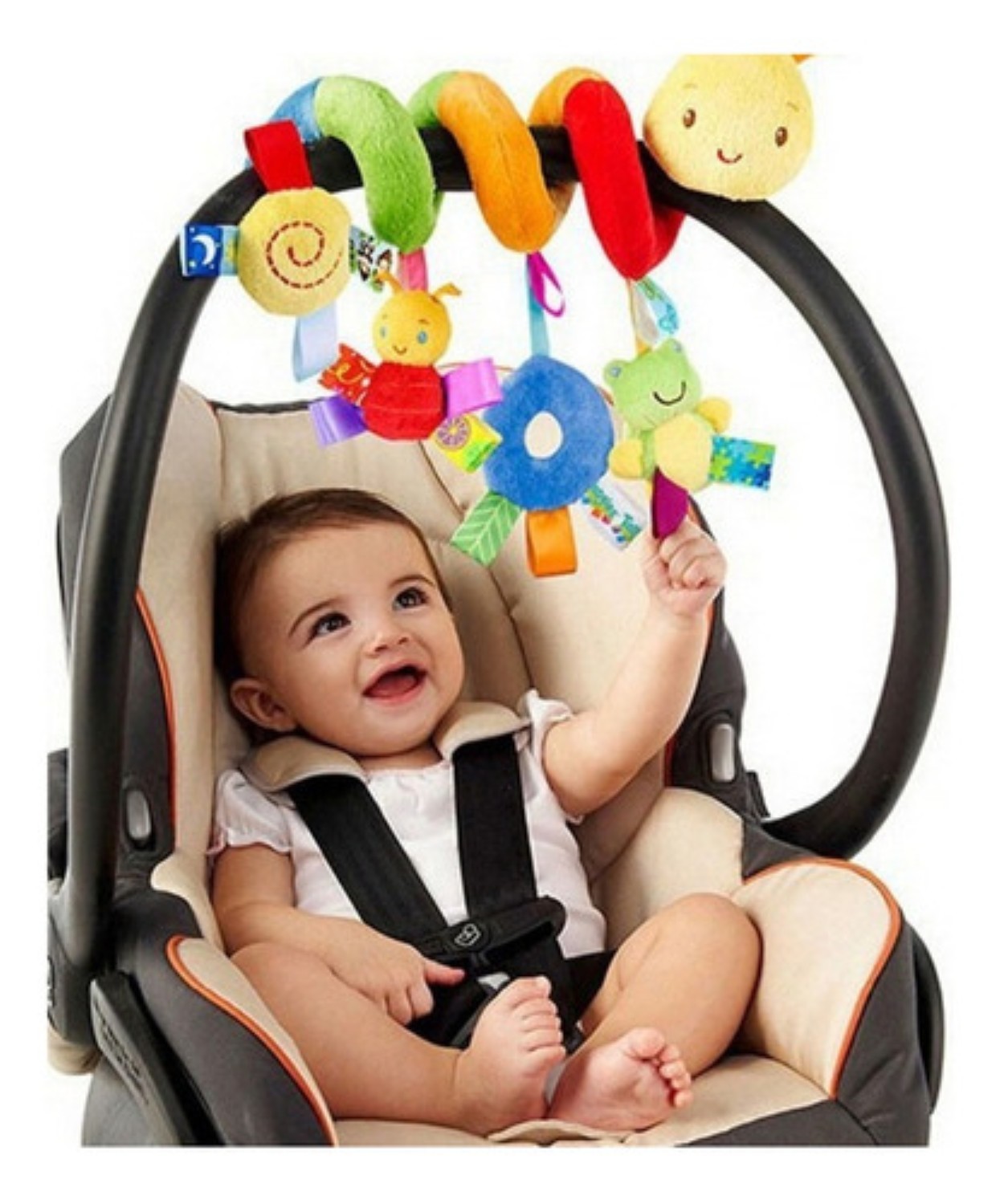 Peluche Sonaja Juguete Espiral Para Bebe Carriola, Cuna multicolor image number null