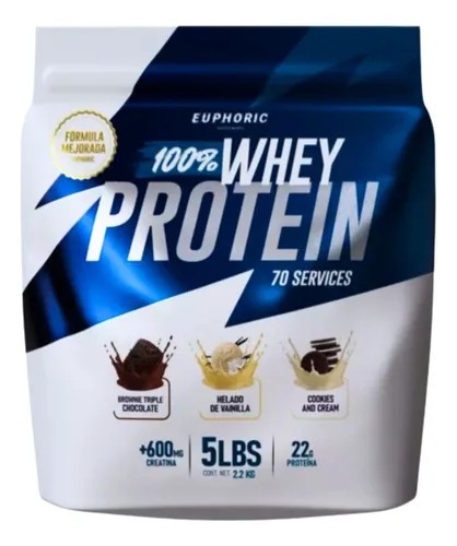 Prote&iacute;na 100% Whey Euphoric 2.2 Kg Adicionada Con Creatina Sabor Vainilla image number null