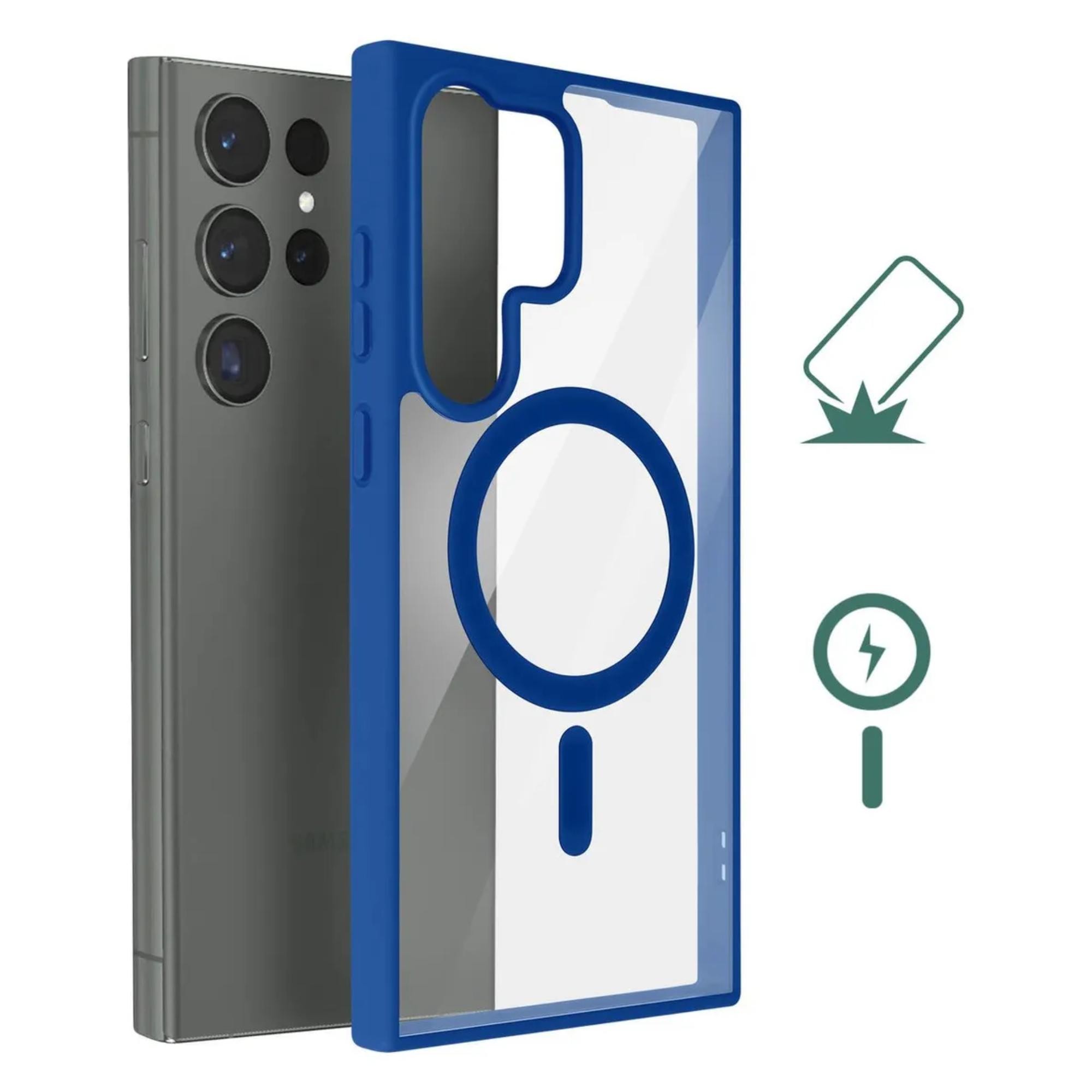 Funda Clear Case Color Azul Navy Para Samsung Galaxy Ultra Compatible Con MagSafe Protecci&oacute;n Elegante Y Funcional image number null