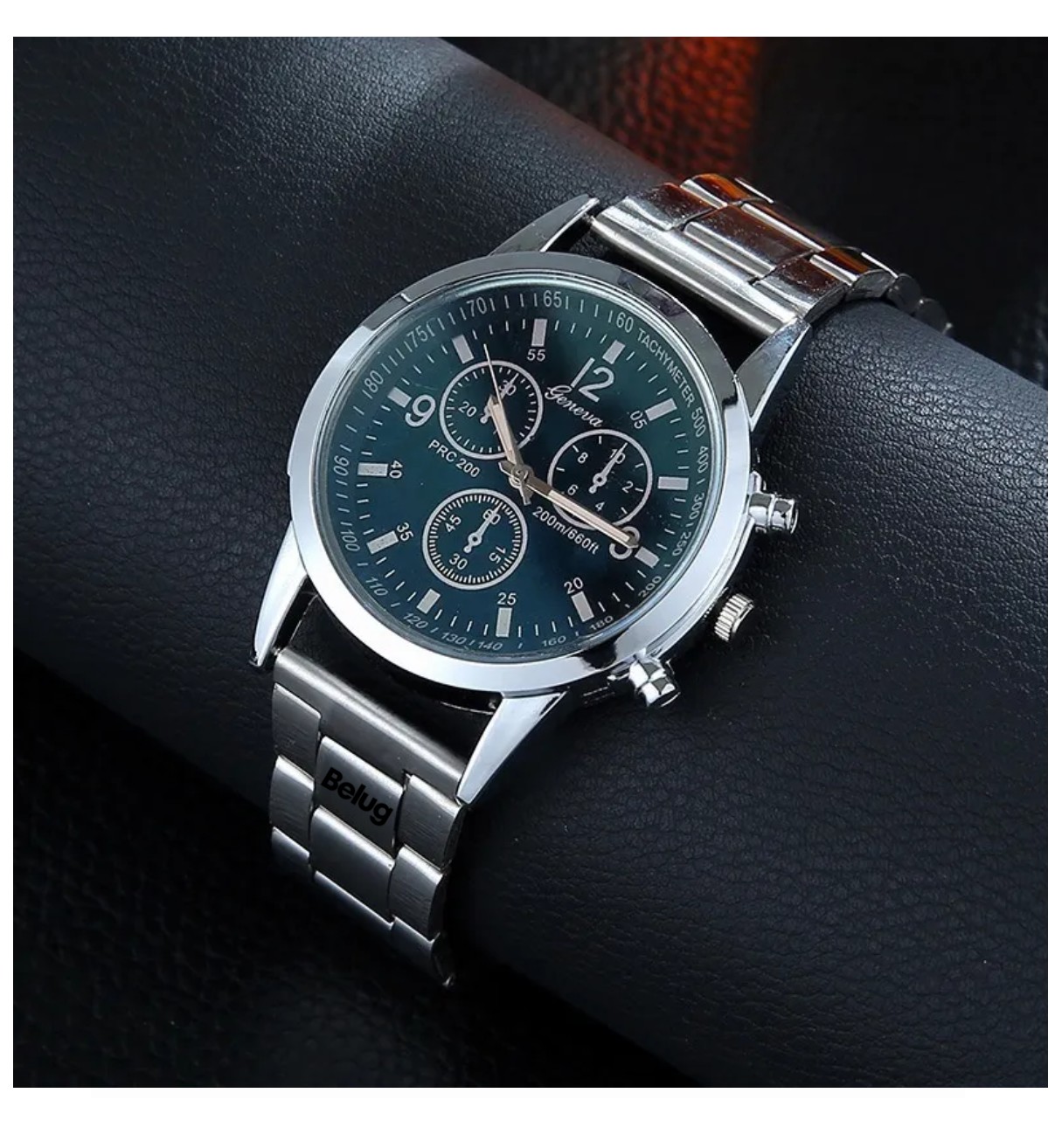 Moda Para Hombre Reloj Nuevo Belug Original Correa Met&aacute;lica Hombre Plata image number null