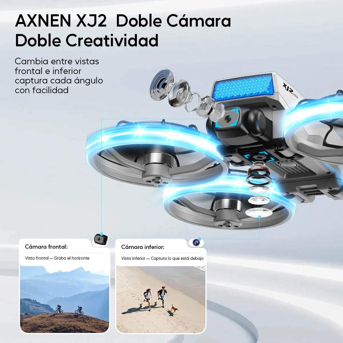 Mini Drone ZLL XJ2 Con C&aacute;mara 8K FPV, Plegable, 3 Bater&iacute;as, Motor Sin Escobillas image number null