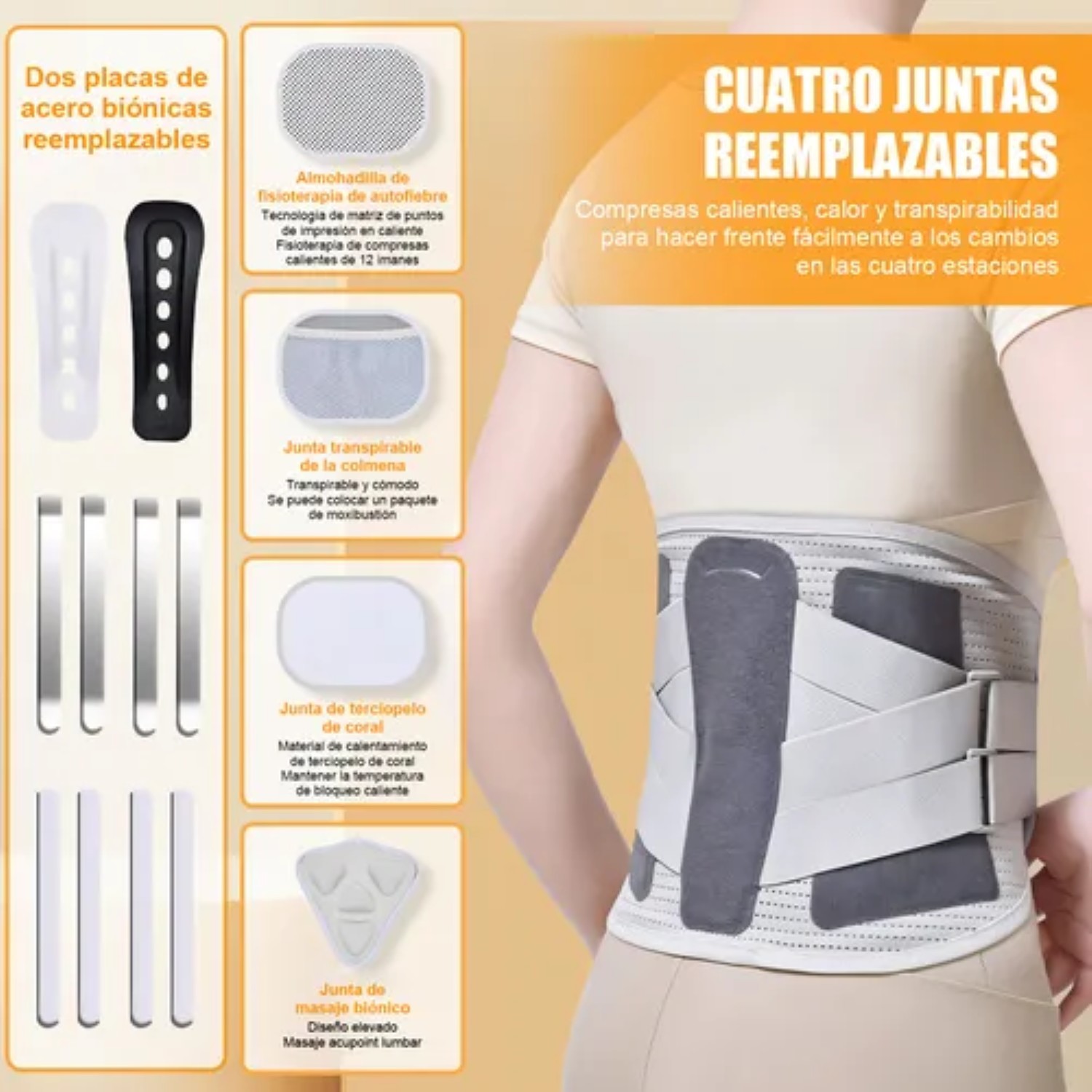 Faja Soporte Sacro Lumbar Con Varillas Ortopedica Lumbosacra talla xl image number null