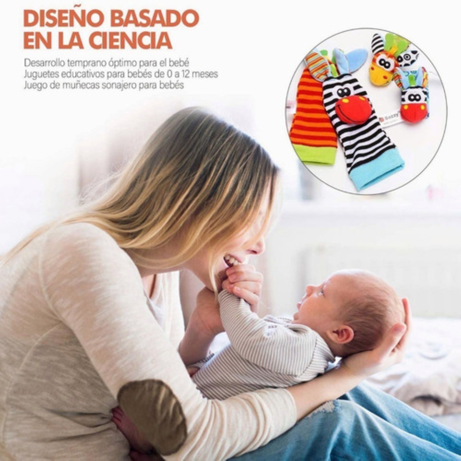 Sonajas Para Bebe Calcetines Juguete Estilo 4 elefantes y changos image number null
