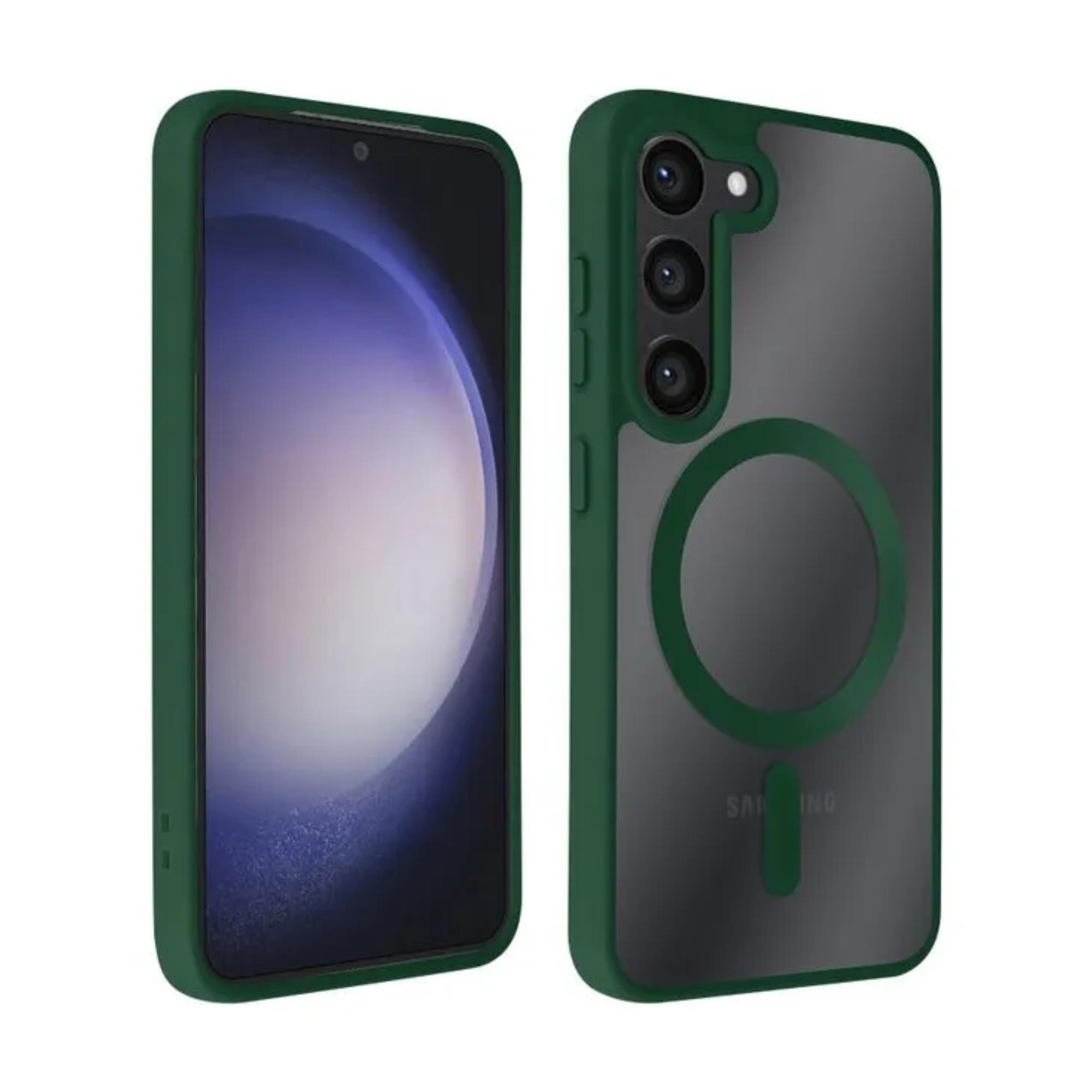 Funda Transparente Case Color Verde Para Samsung Galaxy Compatible Con Magsafe Protecci&oacute;n Elegante Y Funcional image number null