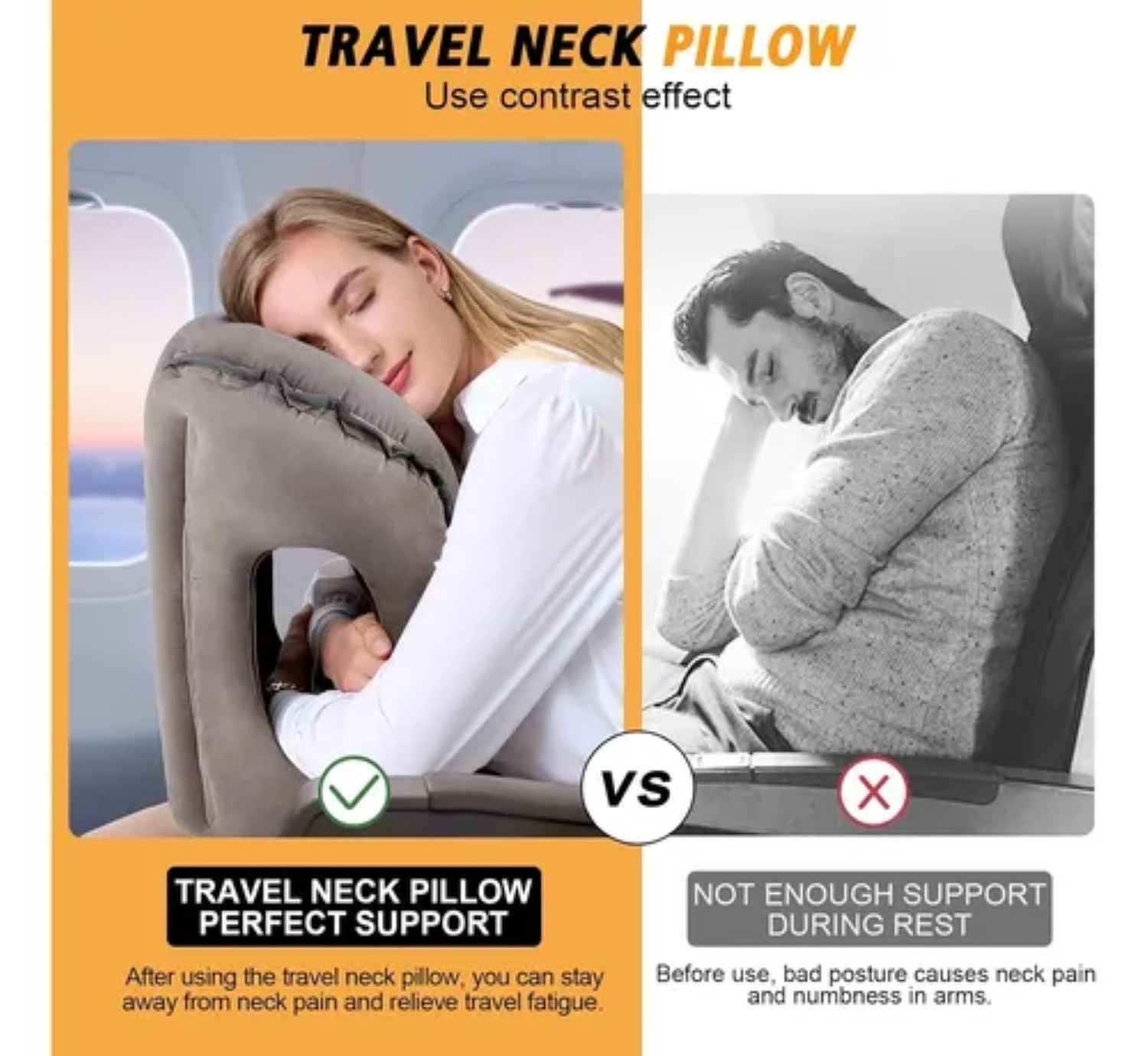Almohada De Viaje Coj&iacute;n De Cuello Gris image number null