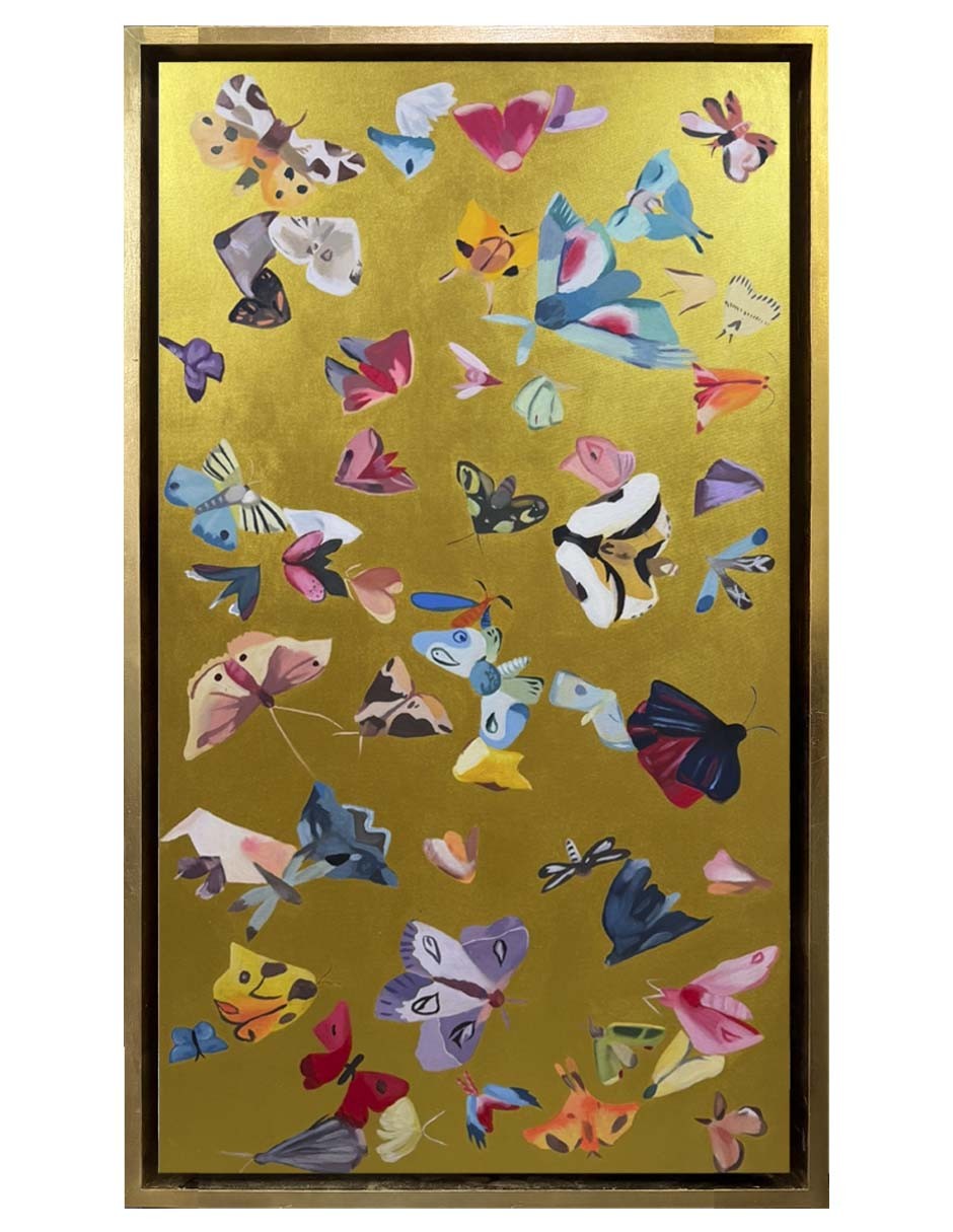 Hermoso cuadro decorativo de mariposas pintado 100% a mano image number null