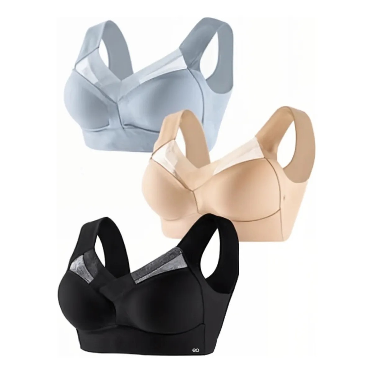 Brasier Deportivo Lenceria Sin Varillas Push Up Bralette 3pc Talla: Xxl image number null