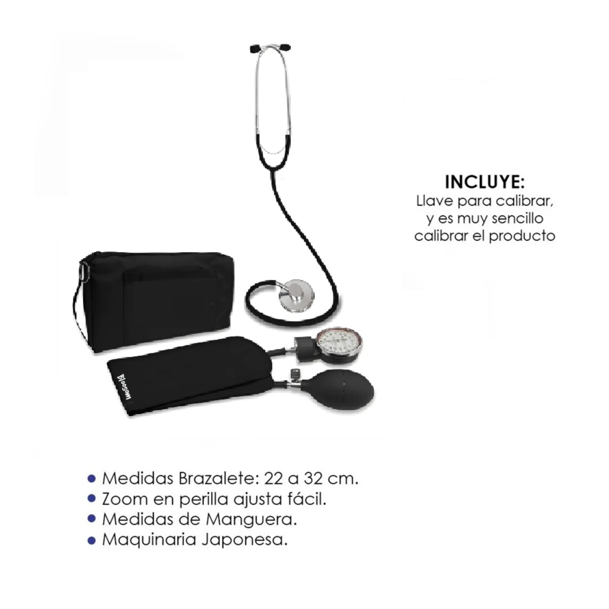 Kit Bauman&oacute;metro Con Estetoscopio Simplex, Negro image number null
