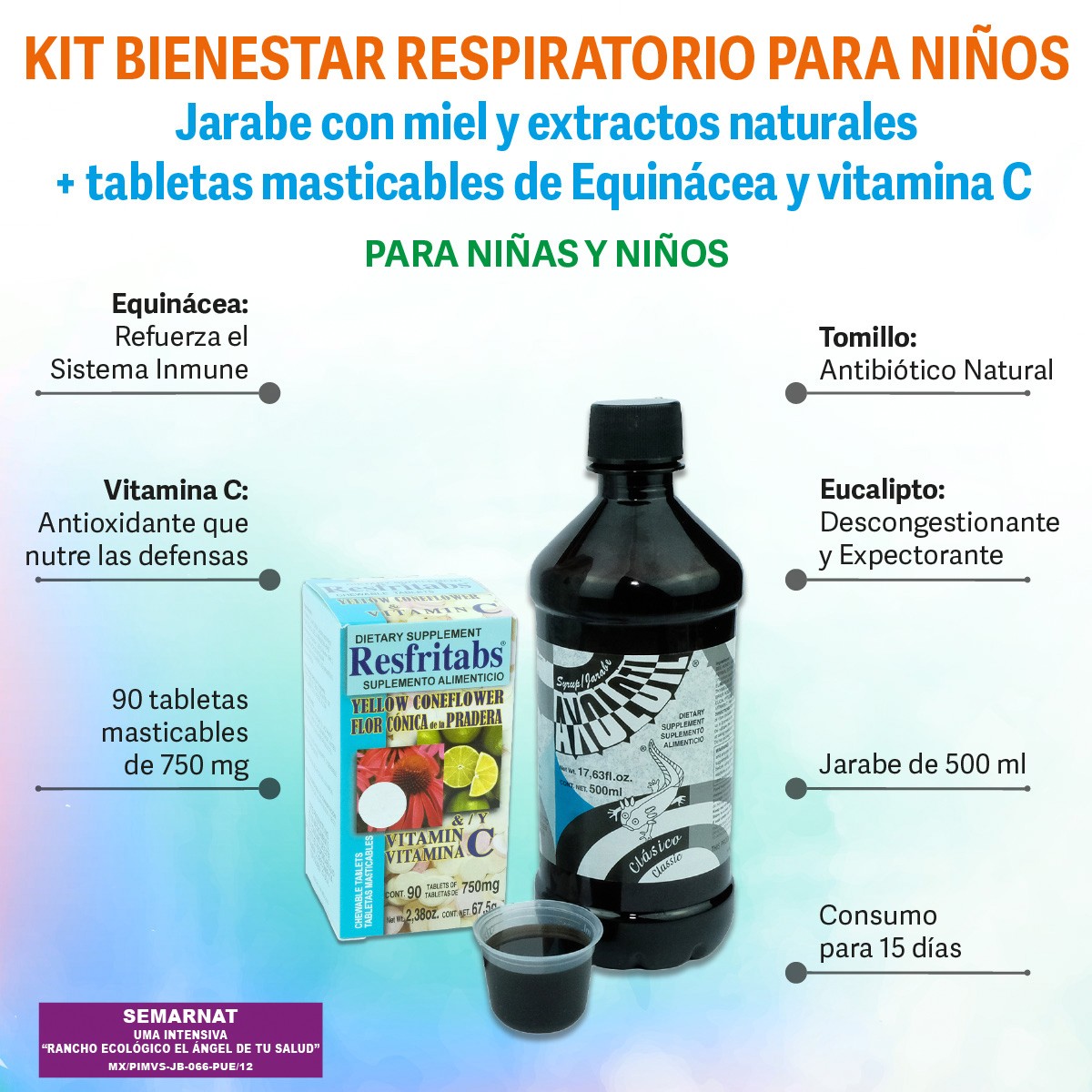 Equinacea Vitamina C Kit Infantil Jarabe Miel 500ml image number null