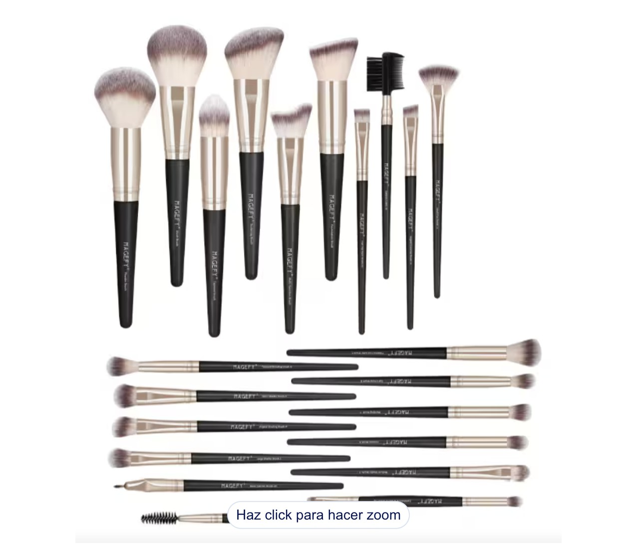 Brochas De Maquillaje Profesional 22 Piezas Modelo Negro Caf&eacute; image number null